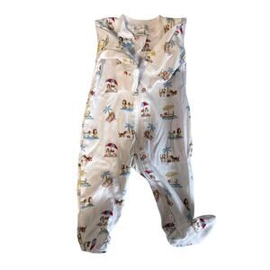 Kissy Kissy Beach Dogs Footed Pajamas 3-6m